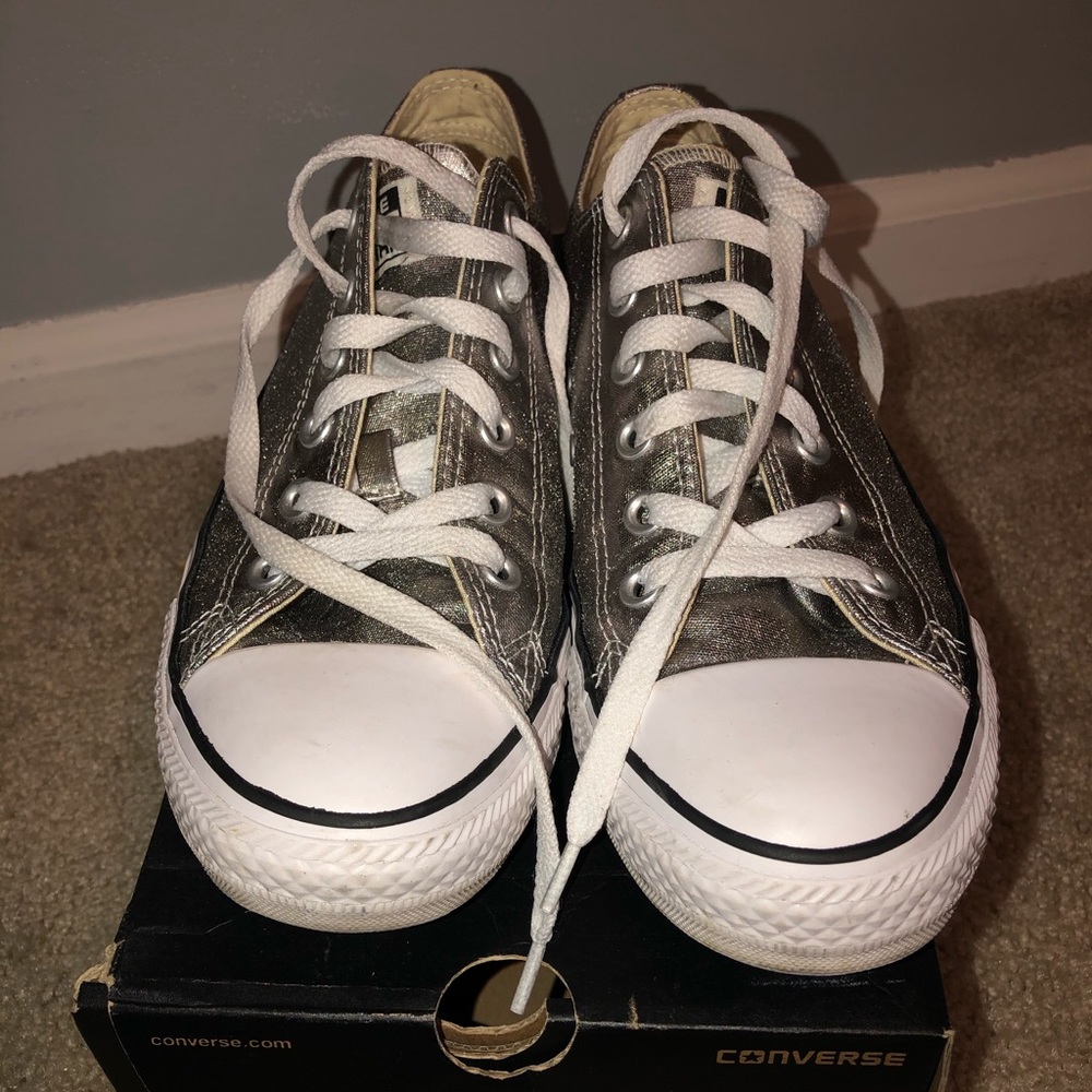 Metallic Silver Converse Sneakers